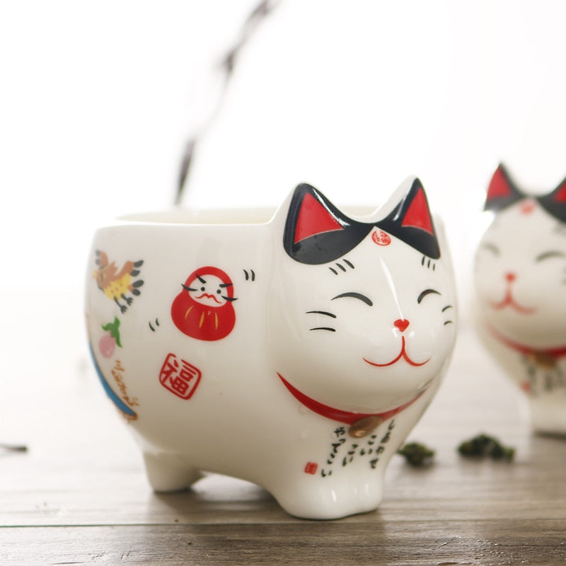 Cute Japanese Lucky Cat Porcelain Tea Set - Kawaiies - Adorable - Cute - Plushies - Plush - Kawaii