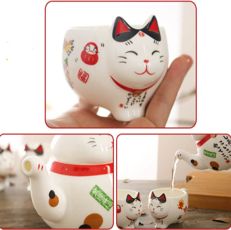 Cute Japanese Lucky Cat Porcelain Tea Set - Kawaiies - Adorable - Cute - Plushies - Plush - Kawaii