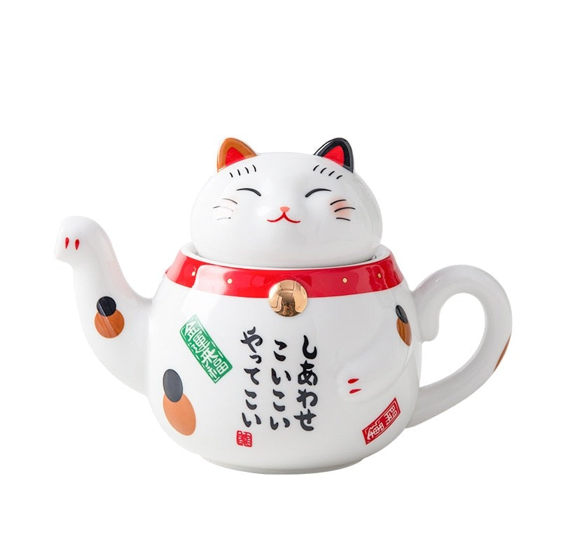 Cute Japanese Lucky Cat Porcelain Tea Set - Kawaiies - Adorable - Cute - Plushies - Plush - Kawaii