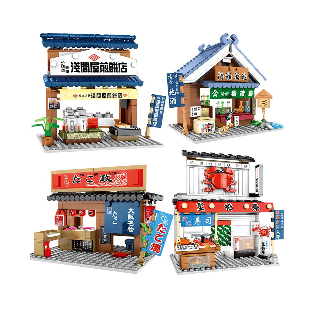 Nippombashi Dori Street Japanese Restaurants Building Sets - Kawaiies - Adorable - Cute - Plushies - Plush - Kawaii