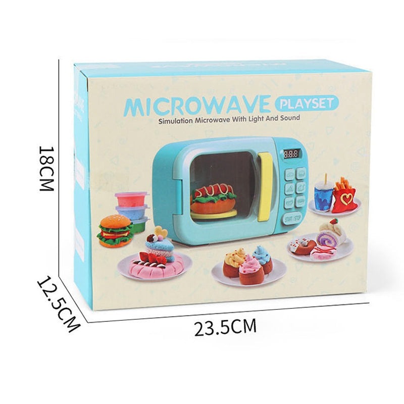 Cute Mini Microwave Oven Interactive 31pc Kitchen Children Toys with Light & Sound - Kawaiies - Adorable - Cute - Plushies - Plush - Kawaii