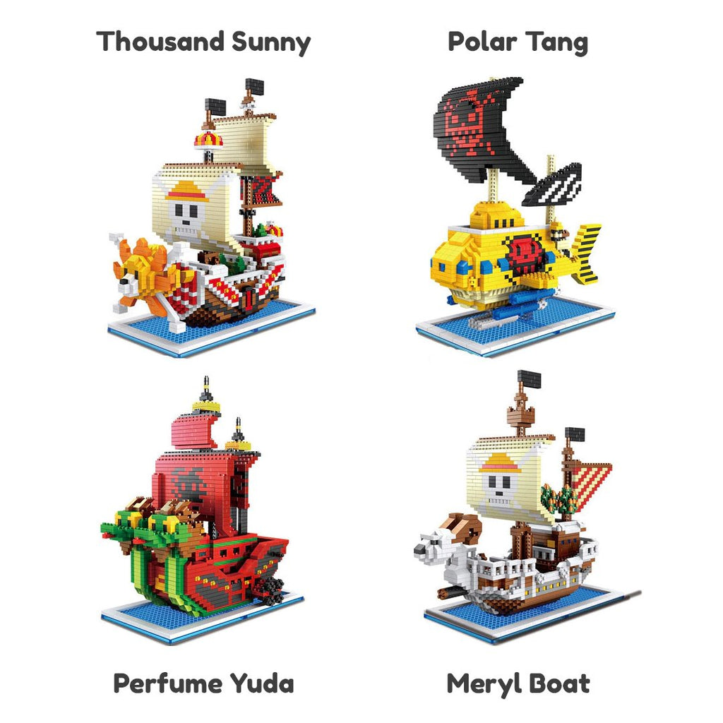 Cute Nano One Piece Pirate Ships Building Sets - Kawaiies - Adorable - Cute - Plushies - Plush - Kawaii