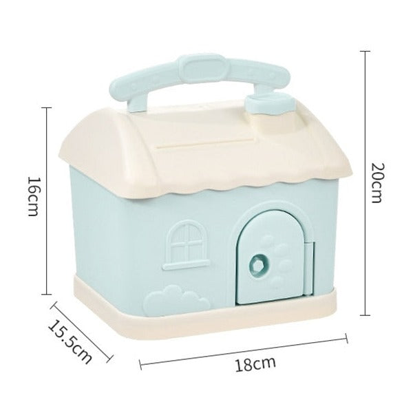 Cute Pink Blue Savings Piggy Bank Money Box House with Stickers - Kawaiies - Adorable - Cute - Plushies - Plush - Kawaii