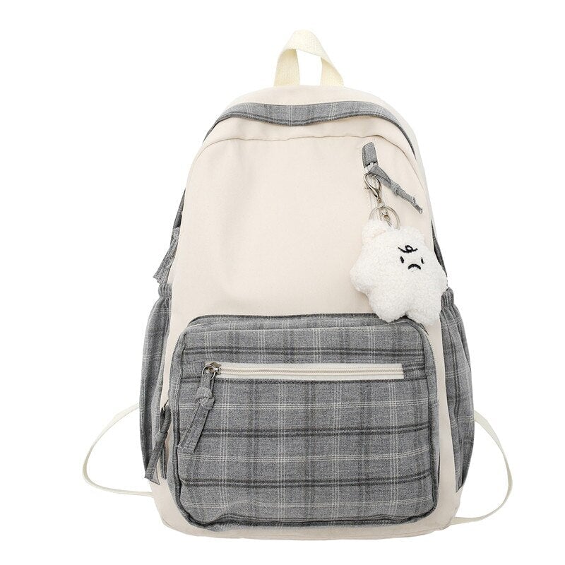 Cute Plaid Two Tone Pastel Backpack Kawaiies