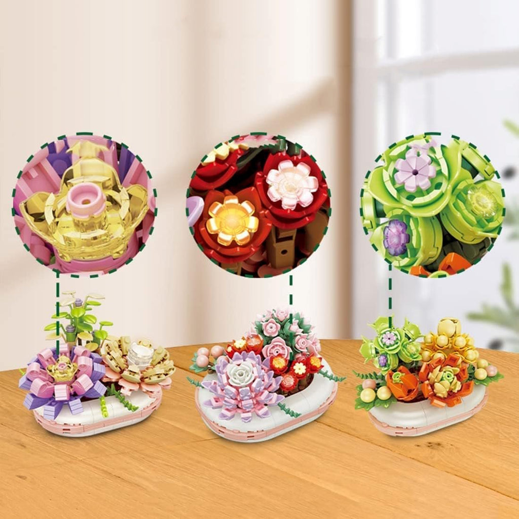 Cute Potted Flower Glow in the Dark Building Set Collection - Kawaiies - Adorable - Cute - Plushies - Plush - Kawaii