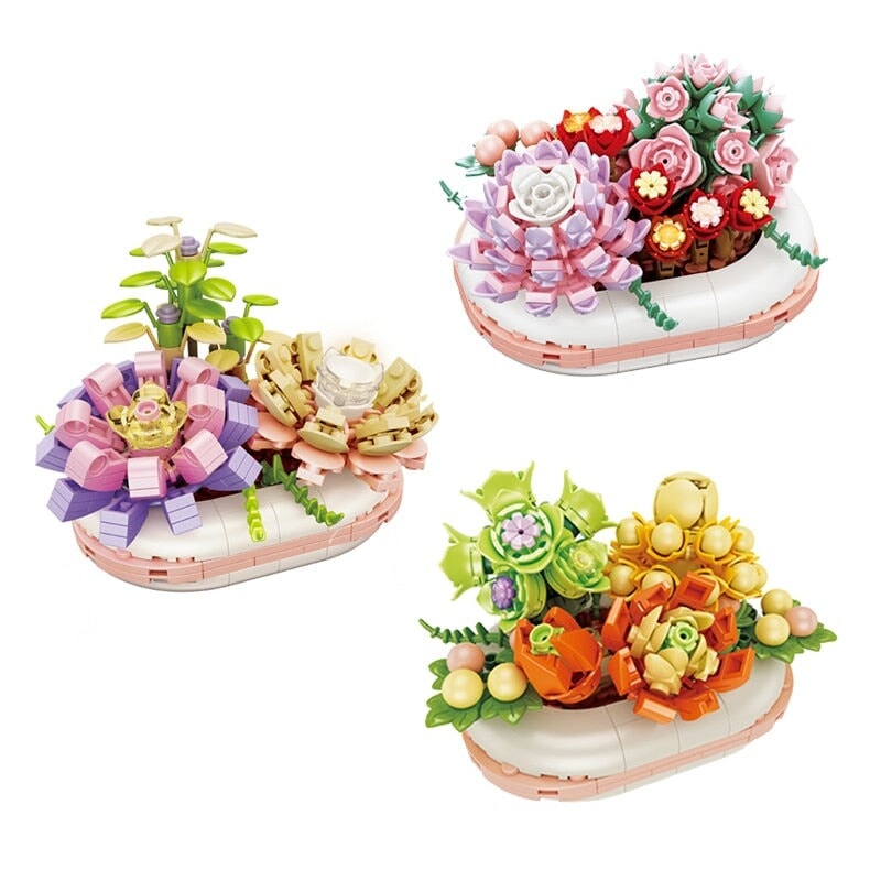 Cute Potted Flower Glow in the Dark Building Set Collection - Kawaiies - Adorable - Cute - Plushies - Plush - Kawaii