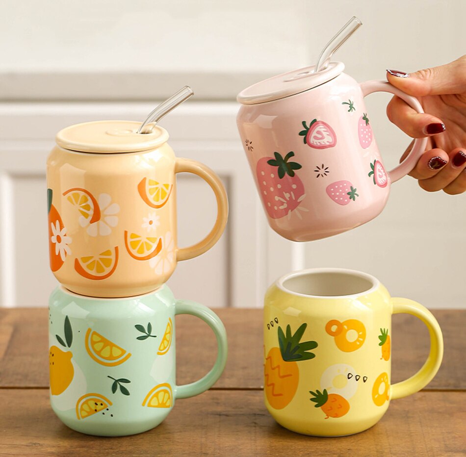 Cute Summer Fruits Ceramic Cups – Kawaiies