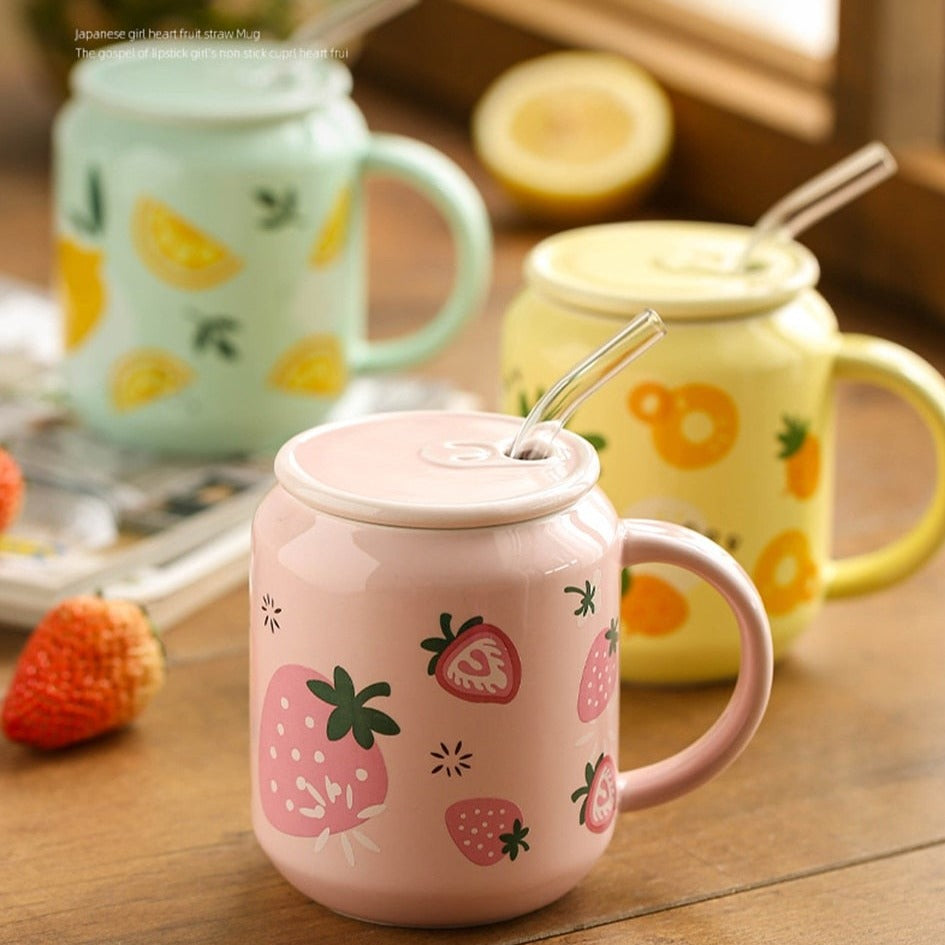 Cute Summer Fruits Ceramic Cups - Kawaiies - Adorable - Cute - Plushies - Plush - Kawaii