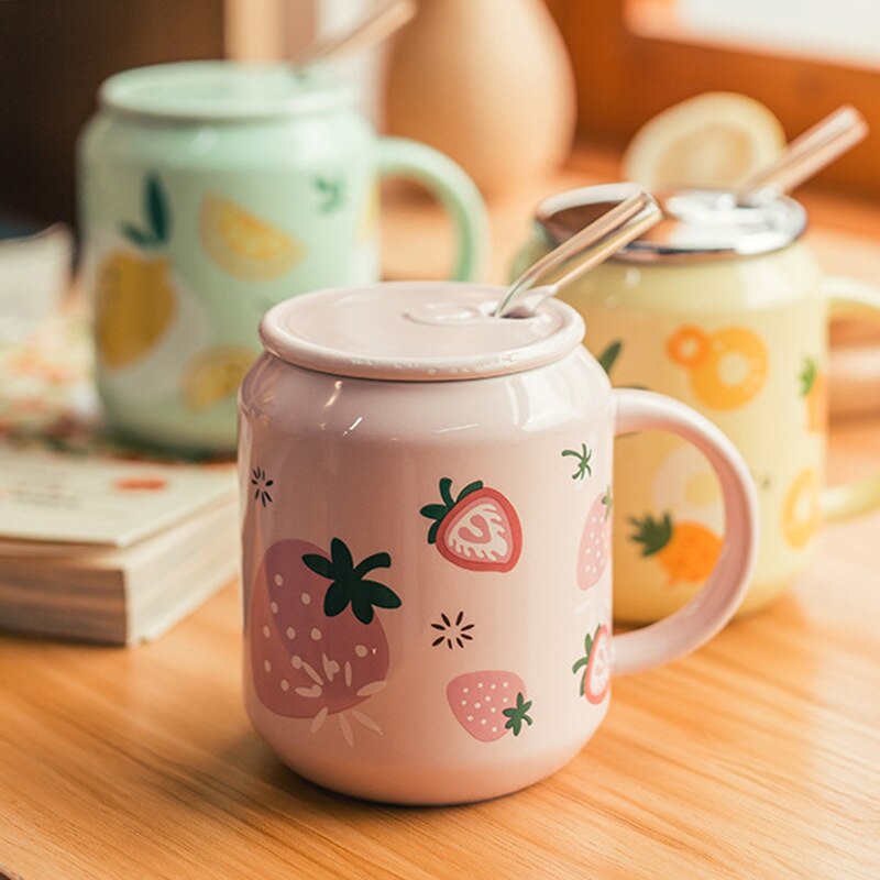 Cute Summer Fruits Ceramic Cups - Kawaiies - Adorable - Cute - Plushies - Plush - Kawaii