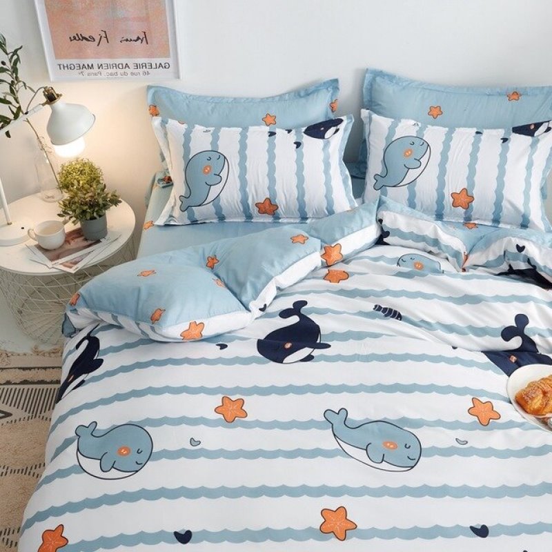 Light & Dark Whale Print Bedding Set - Kawaiies - Adorable - Cute - Plushies - Plush - Kawaii