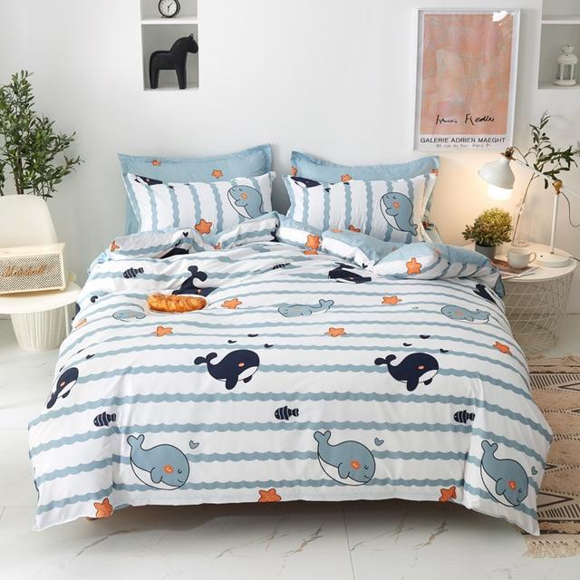 Light & Dark Whale Print Bedding Set - Kawaiies - Adorable - Cute - Plushies - Plush - Kawaii