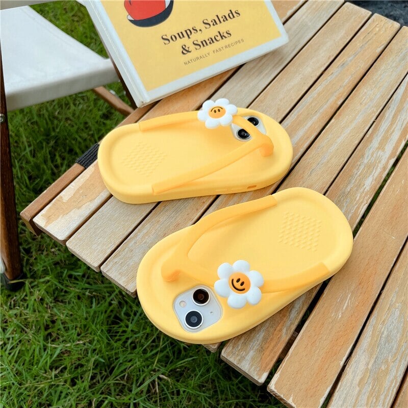 Cute Yellow Slippers with Daisy iPhone Case - Kawaiies - Adorable - Cute - Plushies - Plush - Kawaii