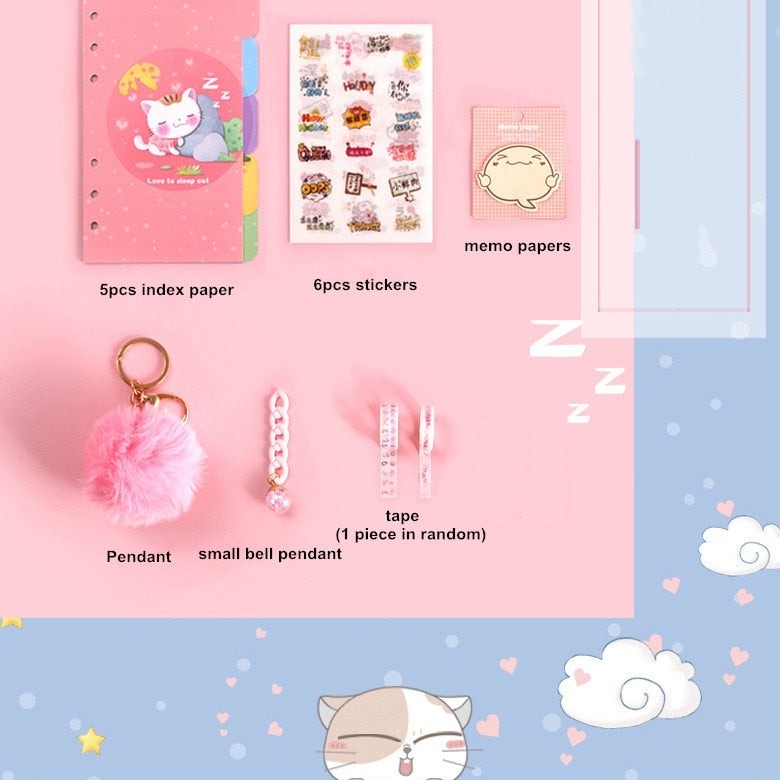 Dreamy Sleeping Cats Journal Set - Kawaiies - Adorable - Cute - Plushies - Plush - Kawaii