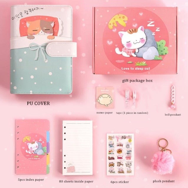 Dreamy Sleeping Cats Journal Set - Kawaiies - Adorable - Cute - Plushies - Plush - Kawaii