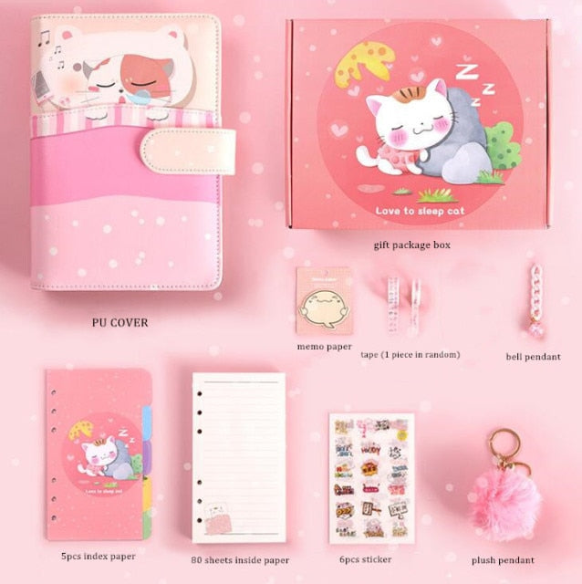 Dreamy Sleeping Cats Journal Set - Kawaiies - Adorable - Cute - Plushies - Plush - Kawaii