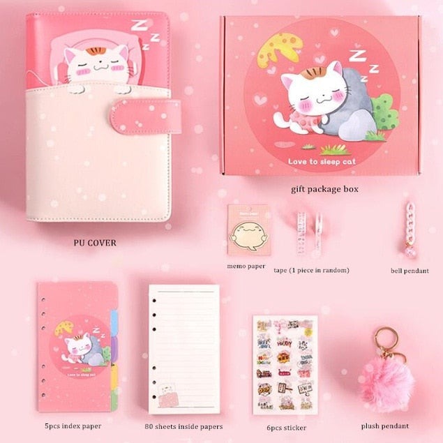 Dreamy Sleeping Cats Journal Set - Kawaiies - Adorable - Cute - Plushies - Plush - Kawaii