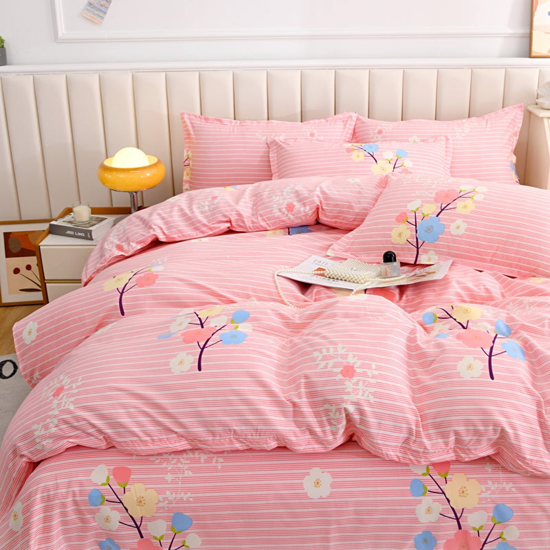 Elegant Blue Pink Floral Bedding Set Collection - Kawaiies - Adorable - Cute - Plushies - Plush - Kawaii