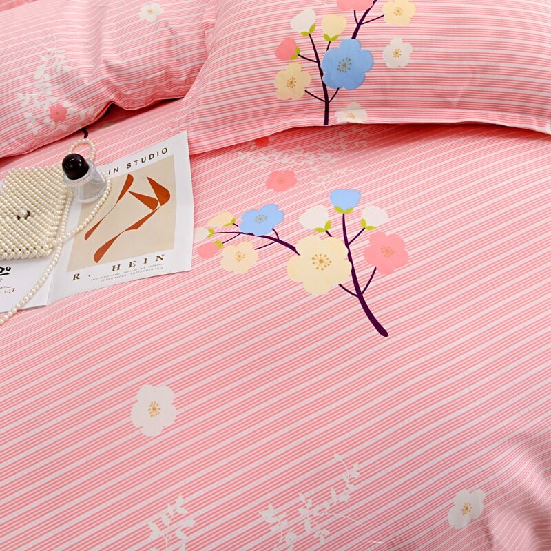 Elegant Blue Pink Floral Bedding Set Collection - Kawaiies - Adorable - Cute - Plushies - Plush - Kawaii