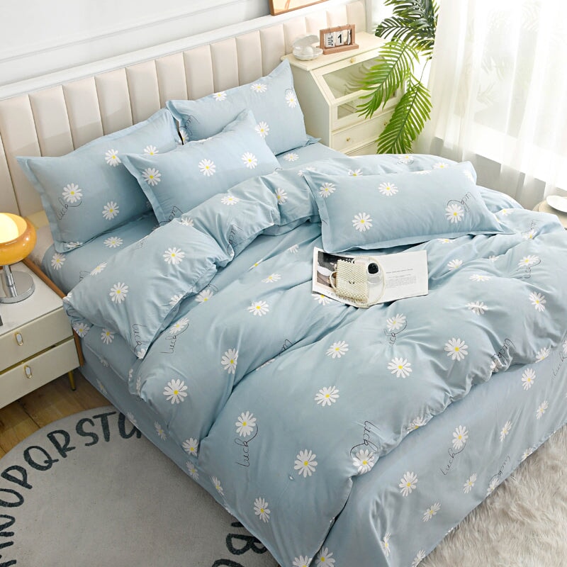 Elegant Blue Pink Floral Bedding Set Collection - Kawaiies - Adorable - Cute - Plushies - Plush - Kawaii