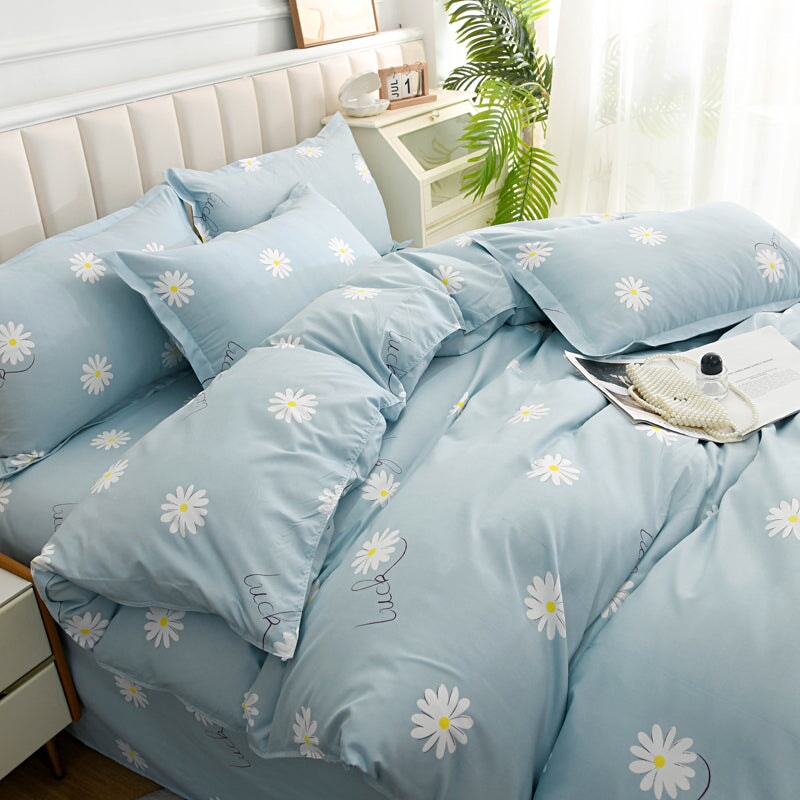 Elegant Blue Pink Floral Bedding Set Collection - Kawaiies - Adorable - Cute - Plushies - Plush - Kawaii