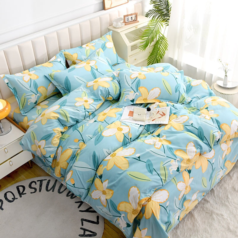 Elegant Blue Pink Floral Bedding Set Collection - Kawaiies - Adorable - Cute - Plushies - Plush - Kawaii