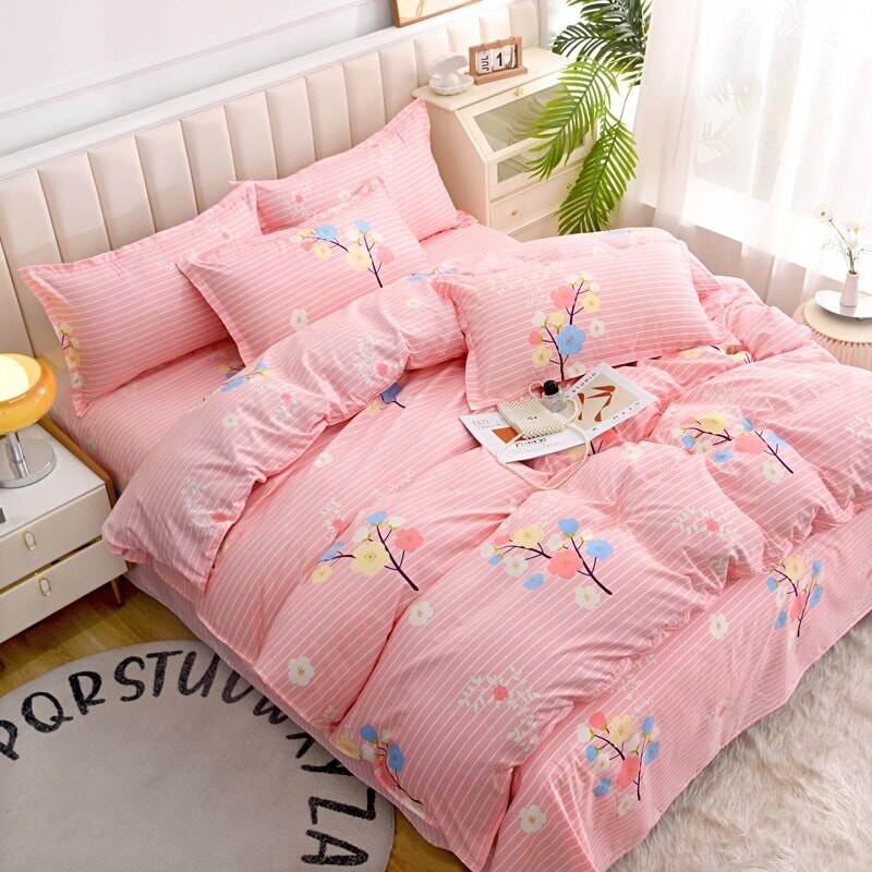 Elegant Blue Pink Floral Bedding Set Collection - Kawaiies - Adorable - Cute - Plushies - Plush - Kawaii