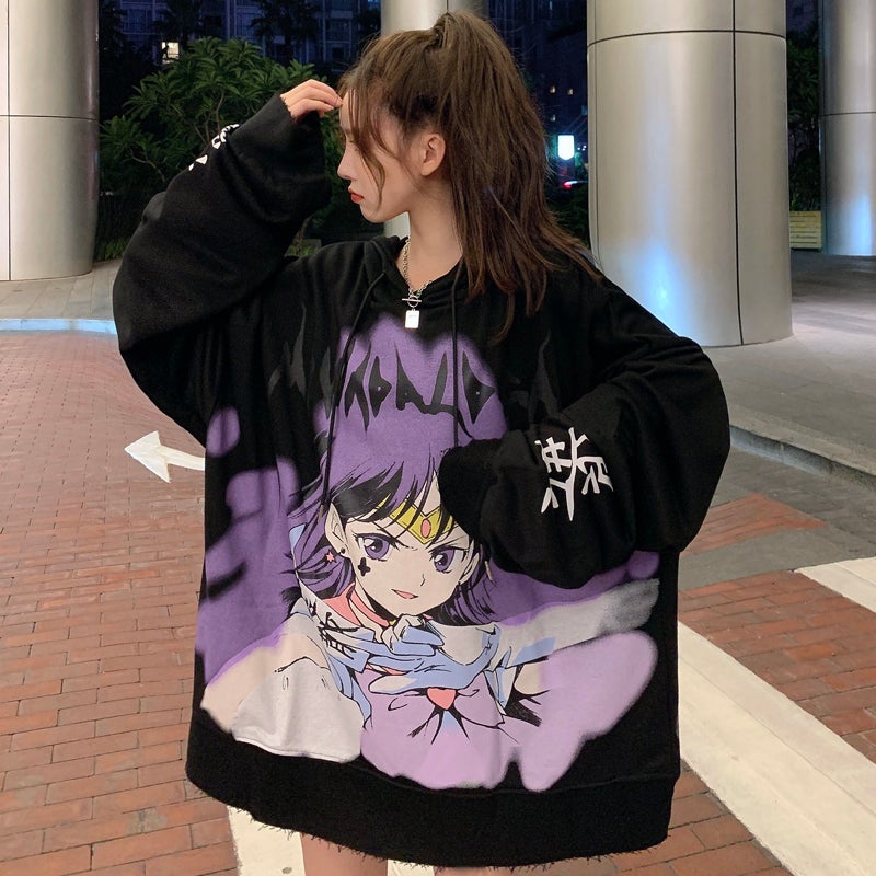 Women Anime Hoodies Girl Streetwear Winter Coat Fashion Cartoon Hip Hop  Tops Autumn Cool Sweatshirt Unisex Oversized Hoodie MenBlueM   Amazoncouk Fashion