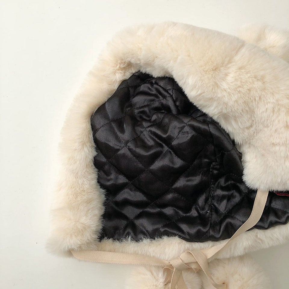 Faux Fur Round Bear Ears Tassel Beanie Hat - Kawaiies - Adorable - Cute - Plushies - Plush - Kawaii