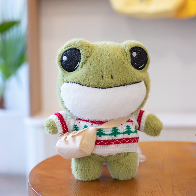 Frog Plushie Kawaii Plush With Sweater Toy Stuffed Green Frog