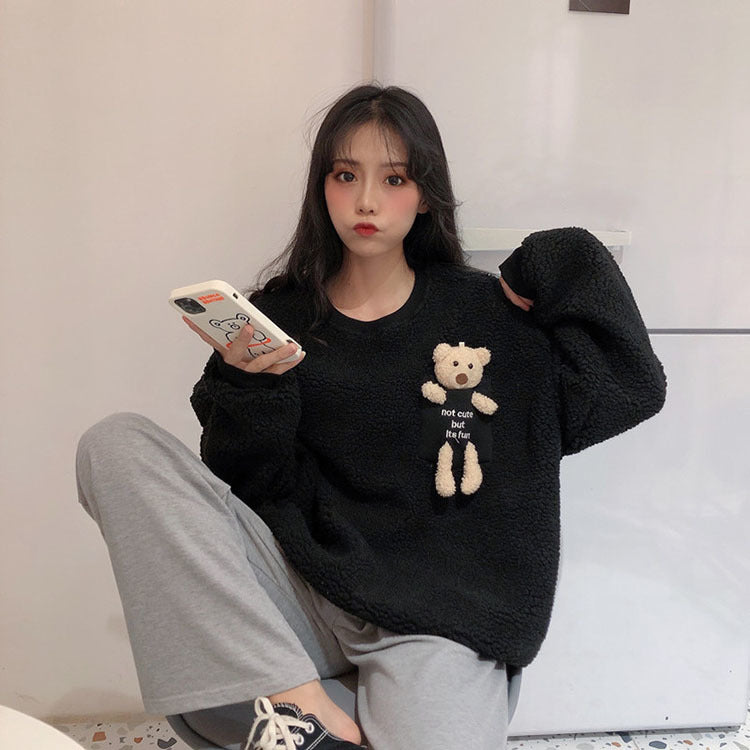 Fleece Sweatshirt with a Pocket Bear - Kawaiies - Adorable - Cute - Plushies - Plush - Kawaii