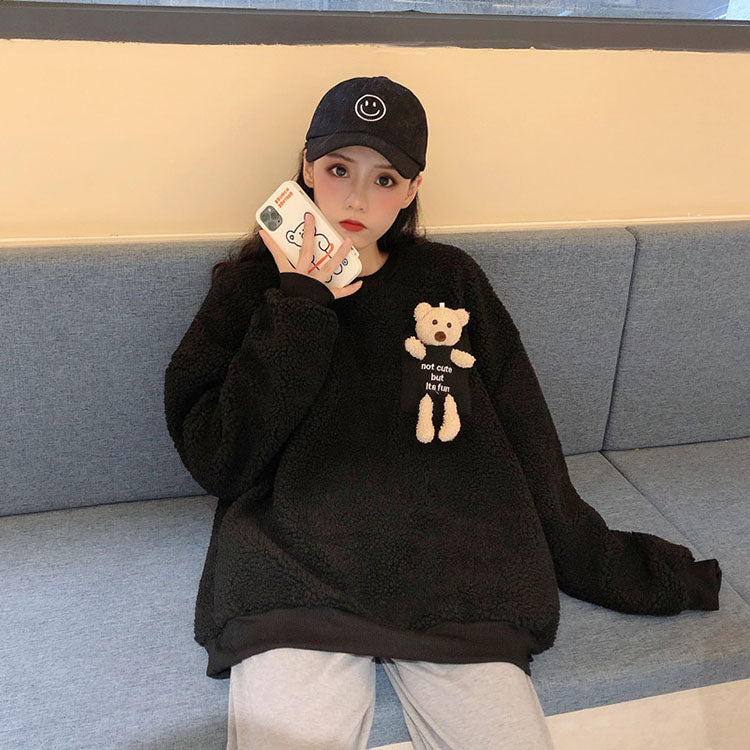 Fleece Sweatshirt with a Pocket Bear - Kawaiies - Adorable - Cute - Plushies - Plush - Kawaii