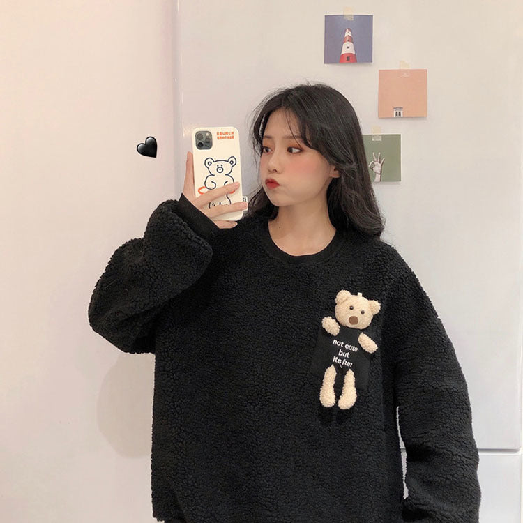 Fleece Sweatshirt with a Pocket Bear - Kawaiies - Adorable - Cute - Plushies - Plush - Kawaii