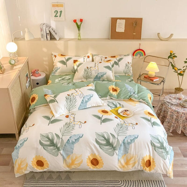 Pink Floral Bedding Set Collection with Bed Sheet – Kawaiies