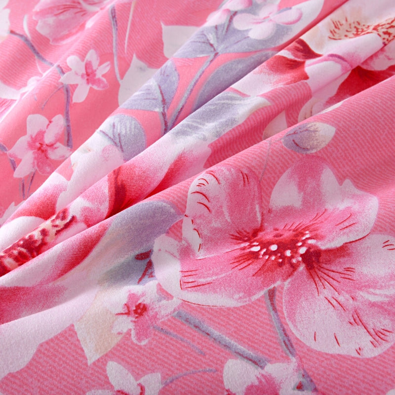 Floral Pink Blue Purple Polyester Bedding Sets - Kawaiies - Adorable - Cute - Plushies - Plush - Kawaii