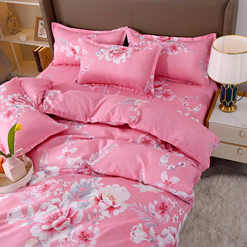 Floral Pink Blue Purple Polyester Bedding Sets - Kawaiies - Adorable - Cute - Plushies - Plush - Kawaii