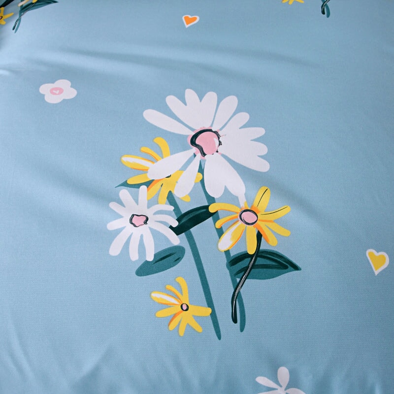 Floral Pink Blue Purple Polyester Bedding Sets - Kawaiies - Adorable - Cute - Plushies - Plush - Kawaii