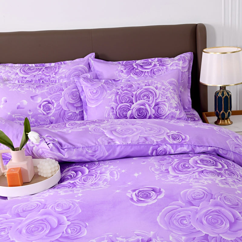 Floral Pink Blue Purple Polyester Bedding Sets - Kawaiies - Adorable - Cute - Plushies - Plush - Kawaii