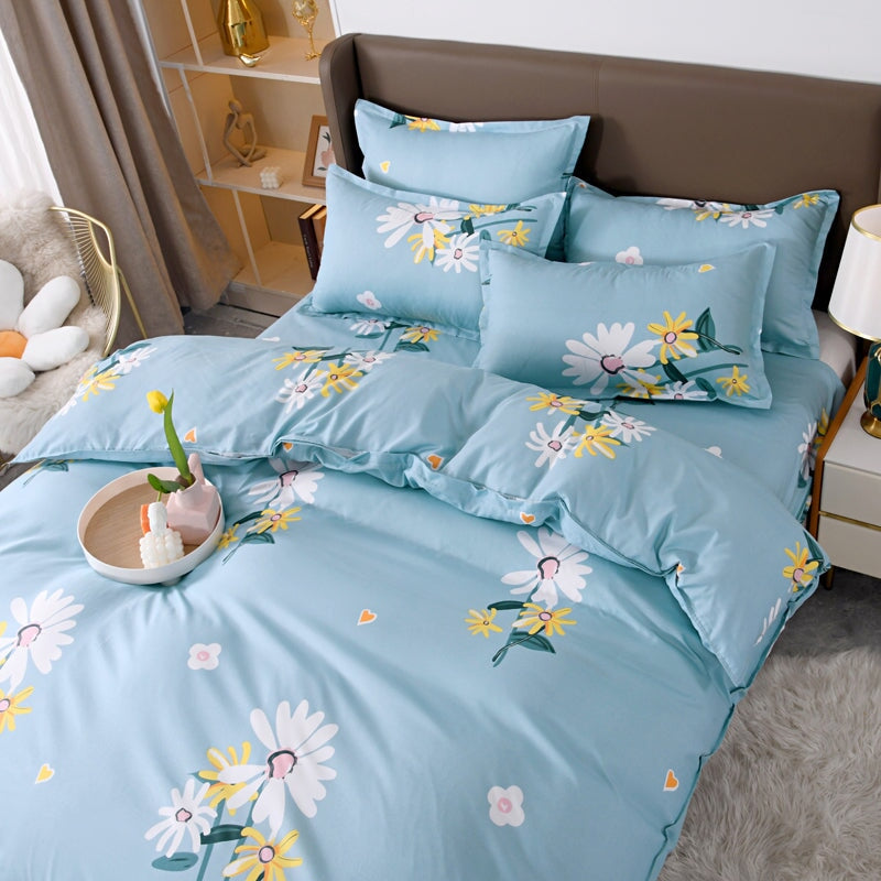 Floral Pink Blue Purple Polyester Bedding Sets - Kawaiies - Adorable - Cute - Plushies - Plush - Kawaii