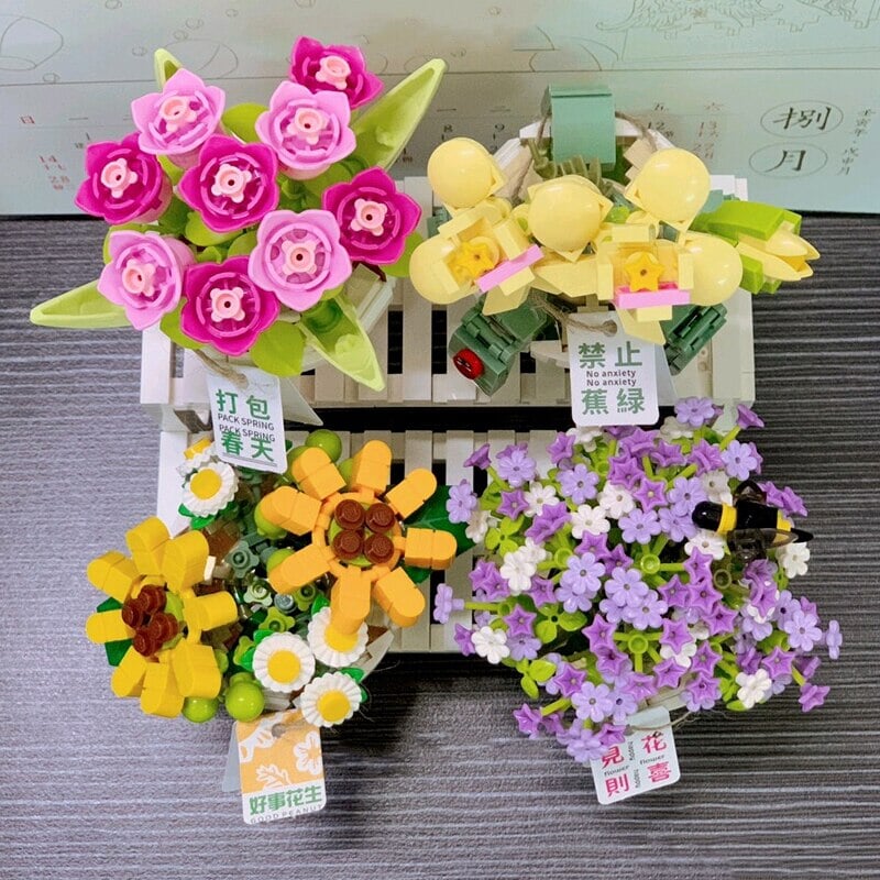 Flowers in a Pot Micro Building Blocks - Kawaiies - Adorable - Cute - Plushies - Plush - Kawaii