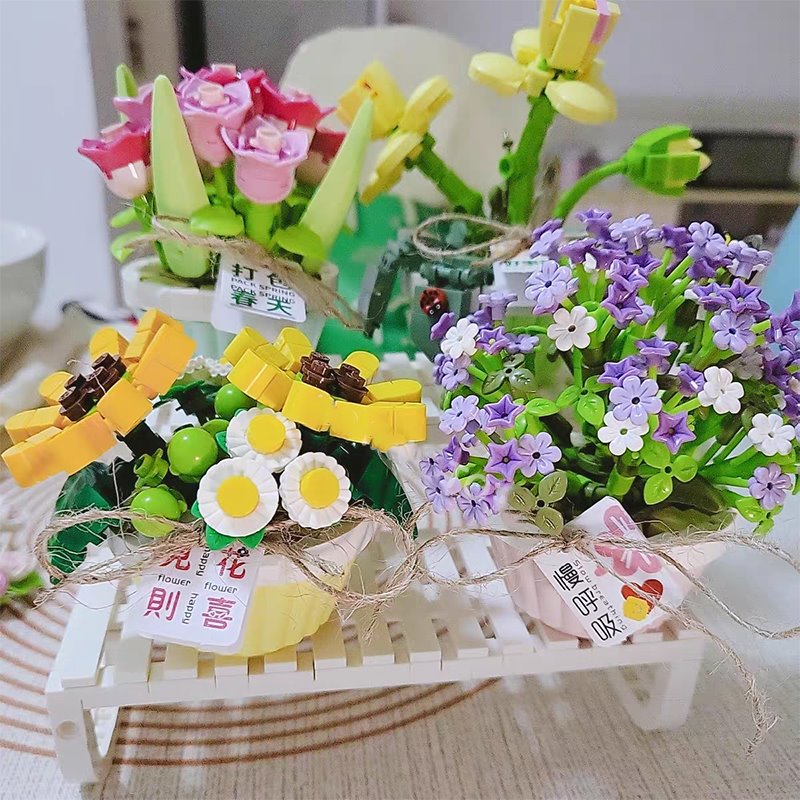 Flowers in a Pot Micro Building Blocks - Kawaiies - Adorable - Cute - Plushies - Plush - Kawaii