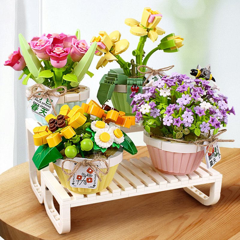 Flowers in a Pot Micro Building Blocks - Kawaiies - Adorable - Cute - Plushies - Plush - Kawaii