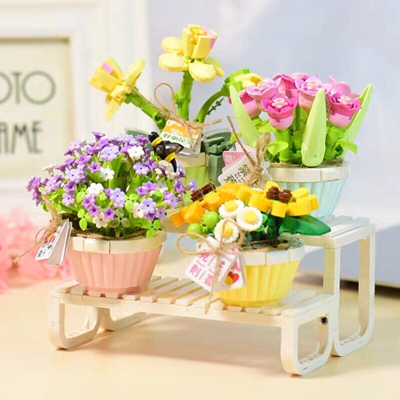 Flowers in a Pot Micro Building Blocks - Kawaiies - Adorable - Cute - Plushies - Plush - Kawaii