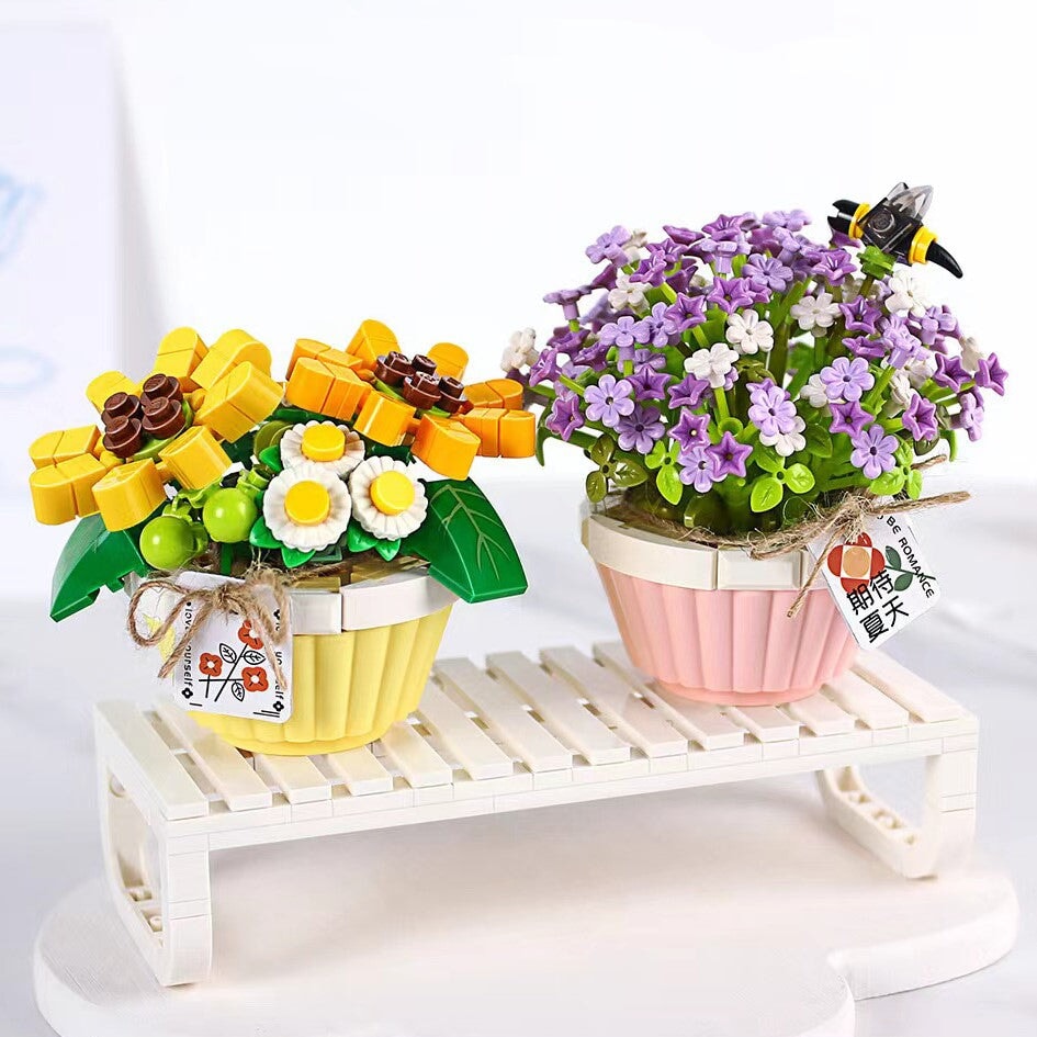 Flowers in a Pot Micro Building Blocks - Kawaiies - Adorable - Cute - Plushies - Plush - Kawaii