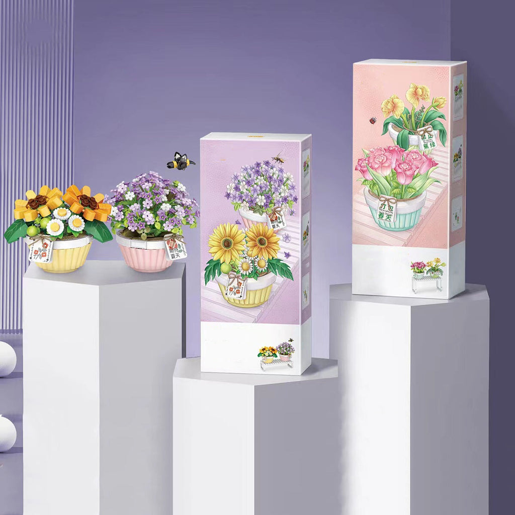 Flowers in a Pot Micro Building Blocks - Kawaiies - Adorable - Cute - Plushies - Plush - Kawaii