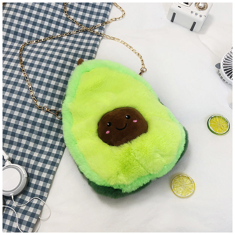 Fluffy Adorable Avocado Plush Bag - Kawaiies - Adorable - Cute - Plushies - Plush - Kawaii
