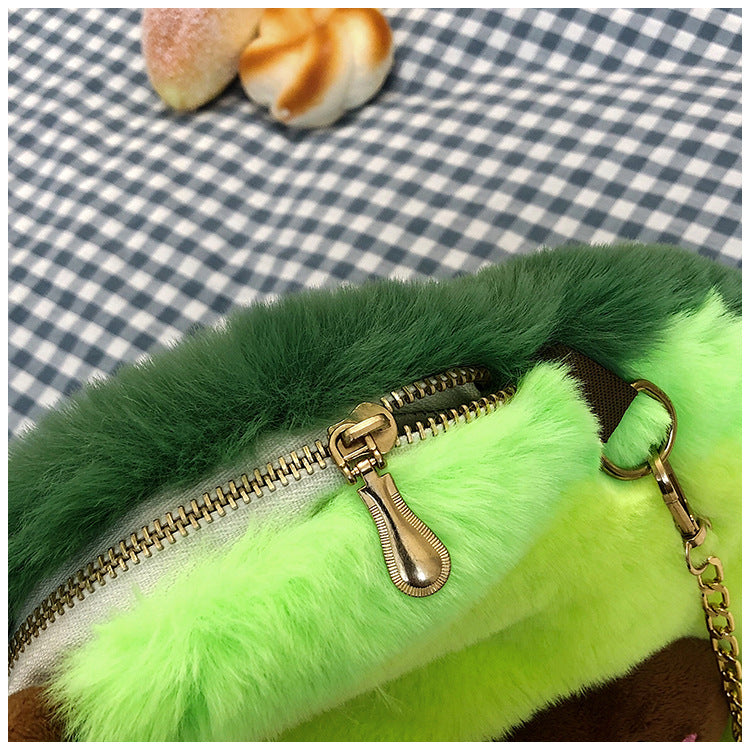 Fluffy Adorable Avocado Plush Bag - Kawaiies - Adorable - Cute - Plushies - Plush - Kawaii
