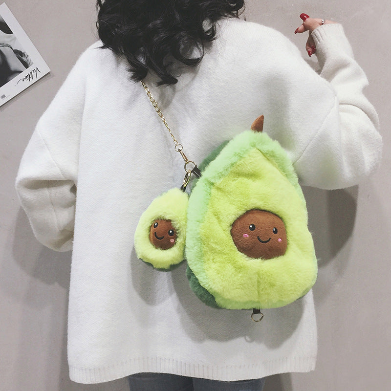 Fluffy Adorable Avocado Plush Bag - Kawaiies - Adorable - Cute - Plushies - Plush - Kawaii