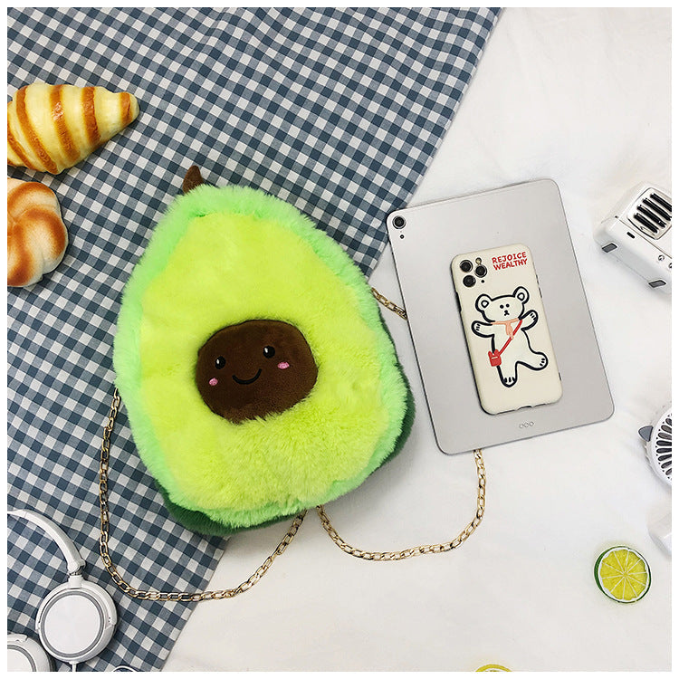 Fluffy Adorable Avocado Plush Bag - Kawaiies - Adorable - Cute - Plushies - Plush - Kawaii
