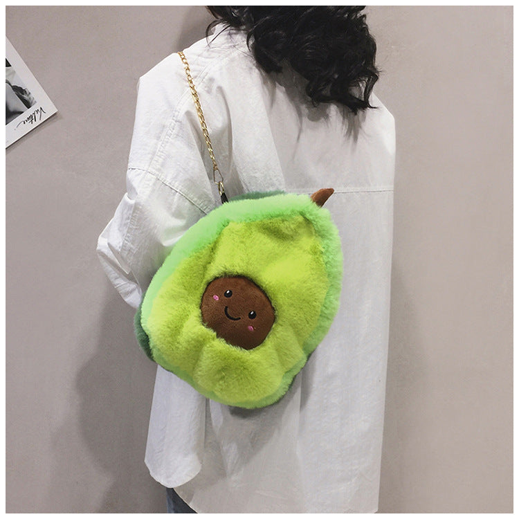 Fluffy Adorable Avocado Plush Bag - Kawaiies - Adorable - Cute - Plushies - Plush - Kawaii