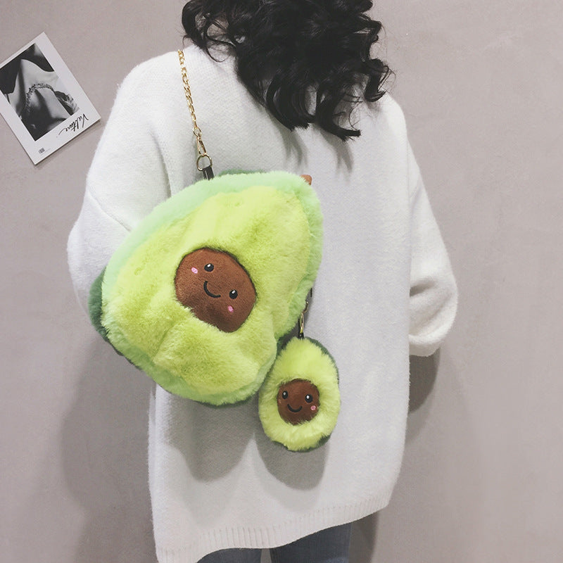 Fluffy Adorable Avocado Plush Bag - Kawaiies - Adorable - Cute - Plushies - Plush - Kawaii